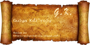 Gulya Károly névjegykártya