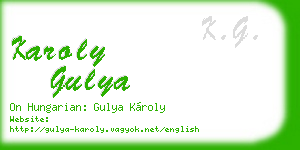 karoly gulya business card